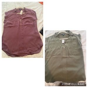 Two- brand new Express shirt size medium half zip NWT